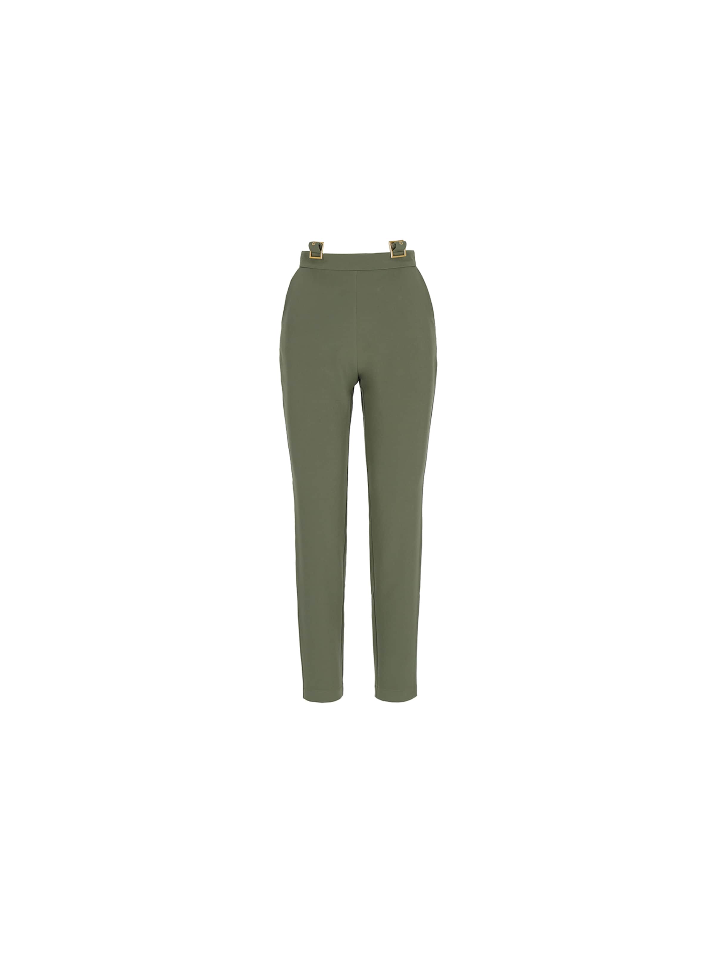 mandragora Slimfit Broek 'Feminity' in Groen: voorkant