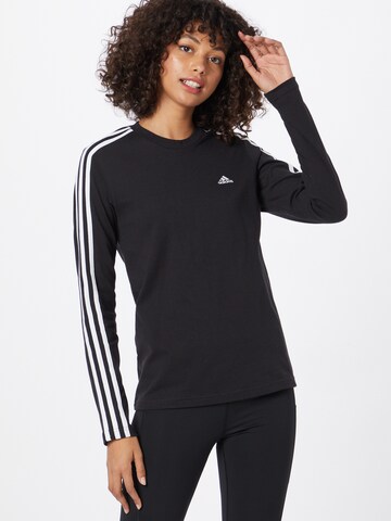 ADIDAS SPORTSWEAR Performance Shirt 'Essentials 3-Stripes' in Black: front