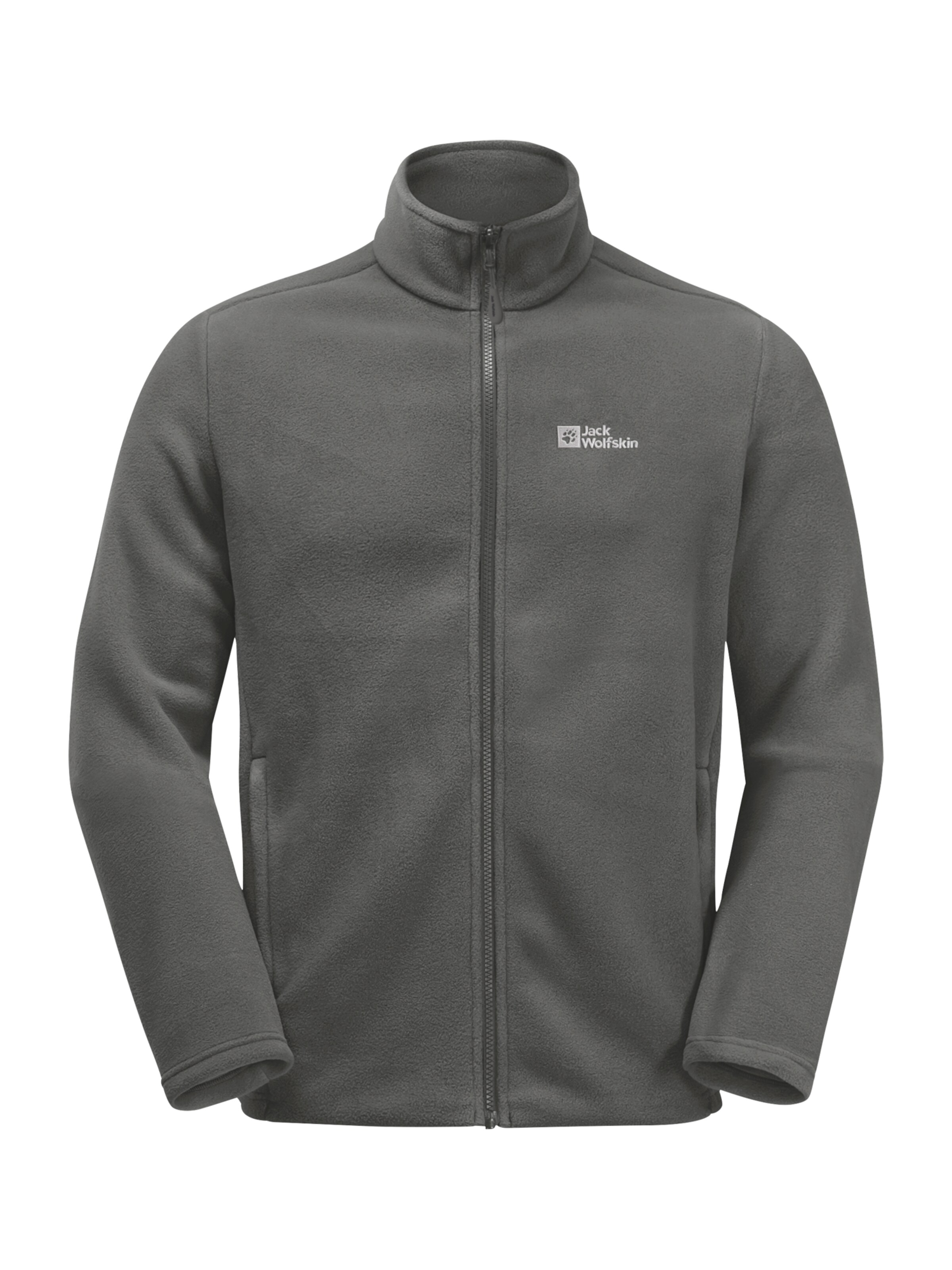JACK WOLFSKINTehnička flis jakna 'Winterstein' - siva boja: prednji dio