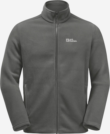 JACK WOLFSKIN Athletic Fleece Jacket 'WINTERSTEIN' in Grey: front
