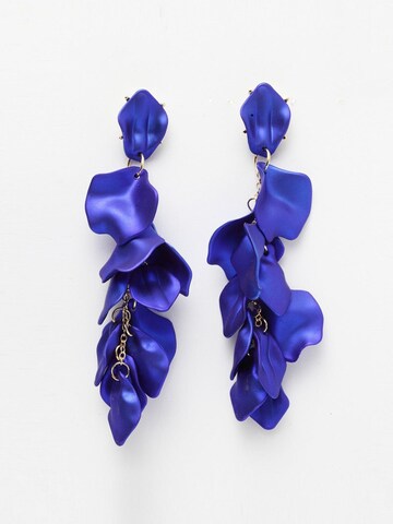 Boucles d'oreilles 'Joanna' AVANT-GARDE PARIS en bleu : devant