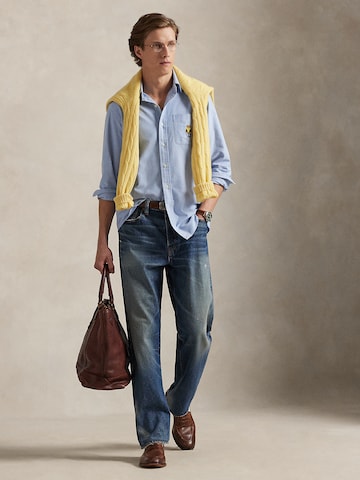 mėlyna Polo Ralph Lauren Priglundantis modelis Marškiniai 'CLASSIC'