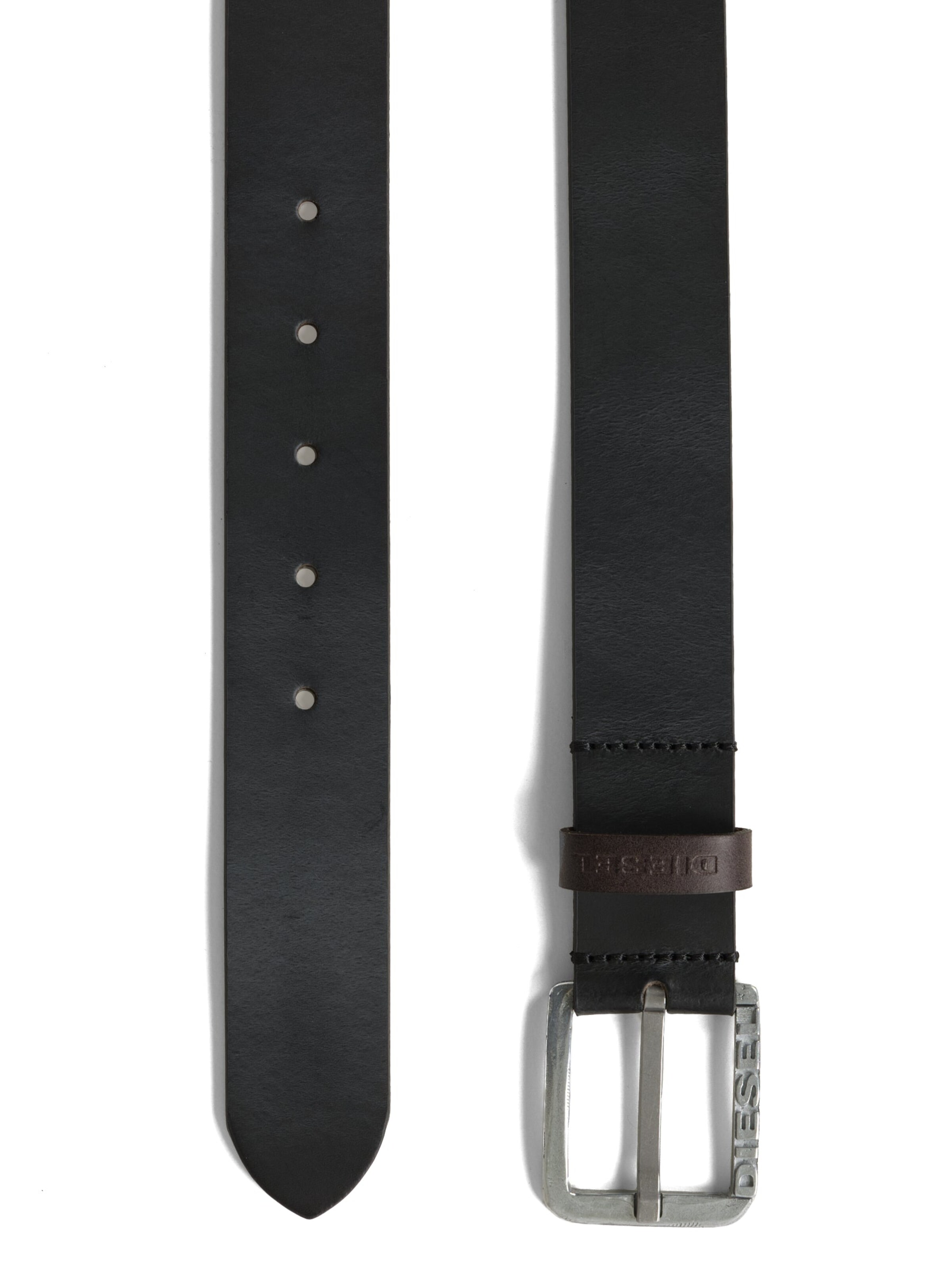 DIESEL Belt 'LOGO B-BASIC LEATHER BELT' in Black