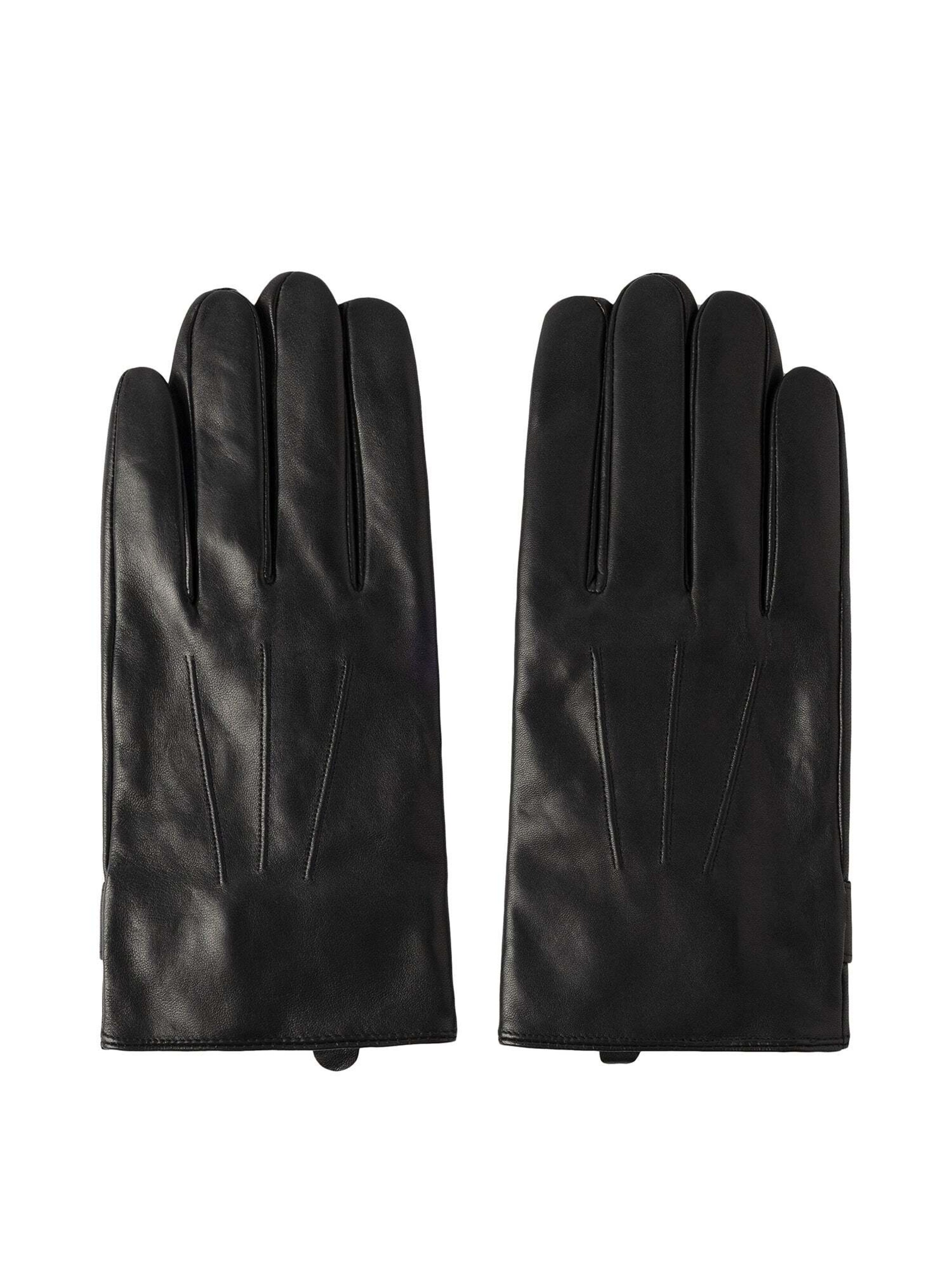 Hackett London Vingerhandschoenen in Zwart: voorkant