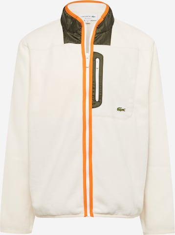 LACOSTE Fleece jas in Beige: voorkant