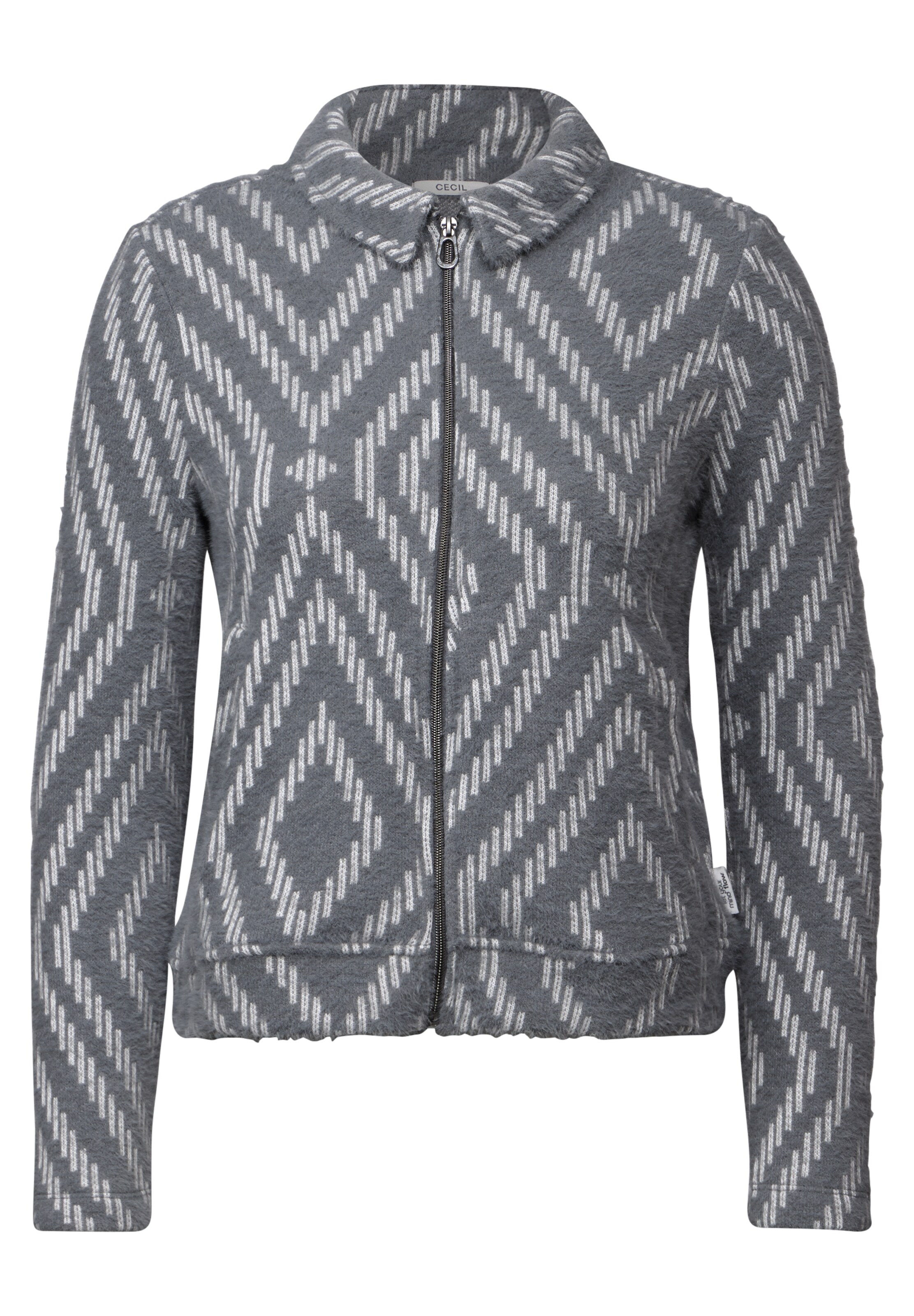 CECIL Knit Cardigan in Grey: front