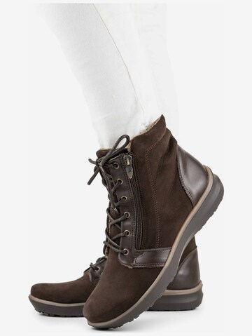 Arcopedico Lace-Up Ankle Boots in Brown: front