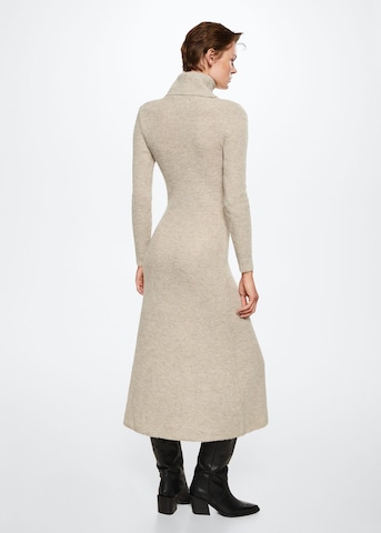 MANGO Knitted dress 'Foldoc' in Beige