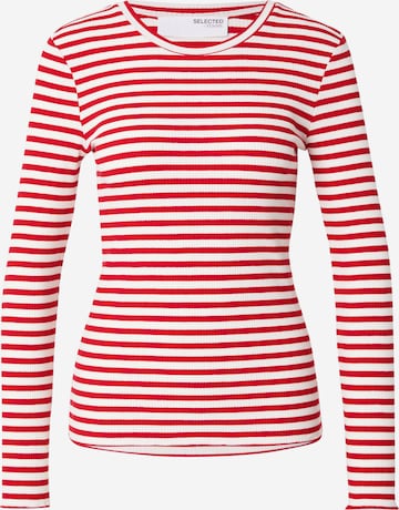 T-shirt 'SLFAnna' SELECTED en rouge : devant