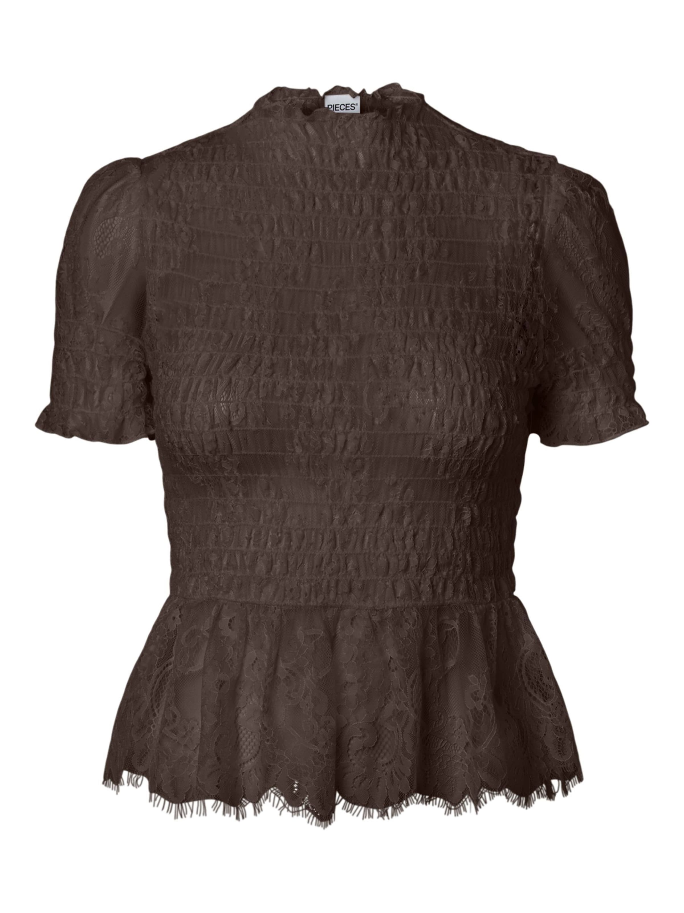 Camicia da donna 'PCJilly' di PIECES in marrone: frontale