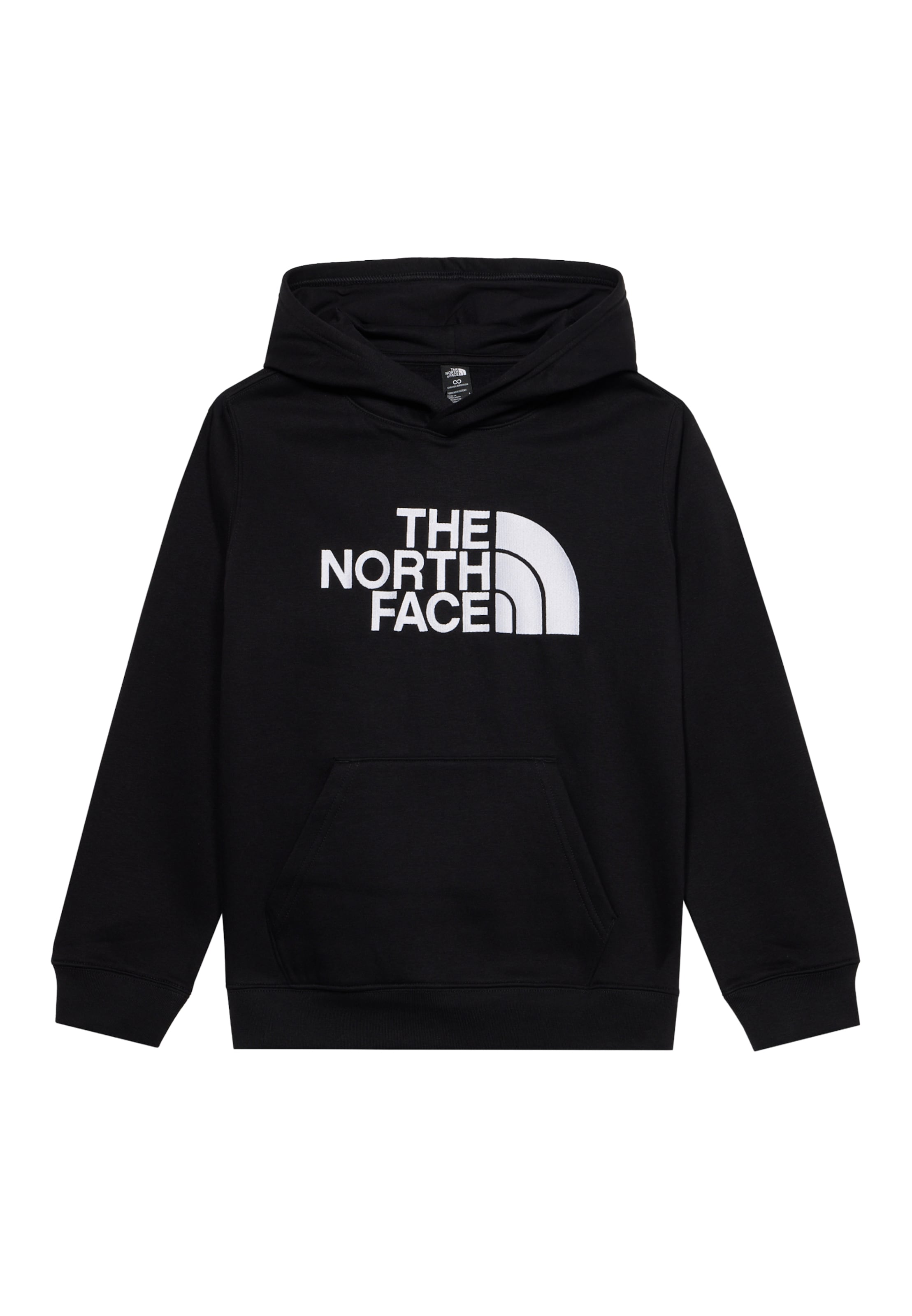 THE NORTH FACE Sportsweatshirt 'ESSENTIAL' in 116-122 in schwarz / weiß, Produktansicht