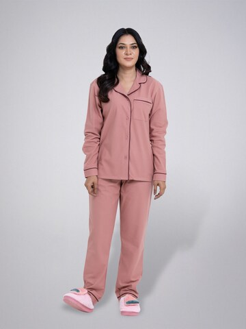 Pigiama 'Leafletic Women’s Nightwear Long set' di LEAFLETIC in rosa: frontale