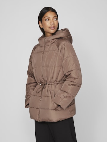 VILA Winter Jacket 'Leana' in Brown: front