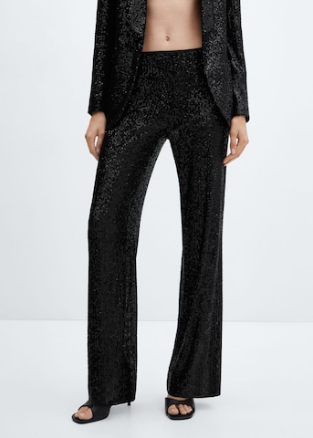 Flared Pantaloni 'Glitter' di MANGO in nero