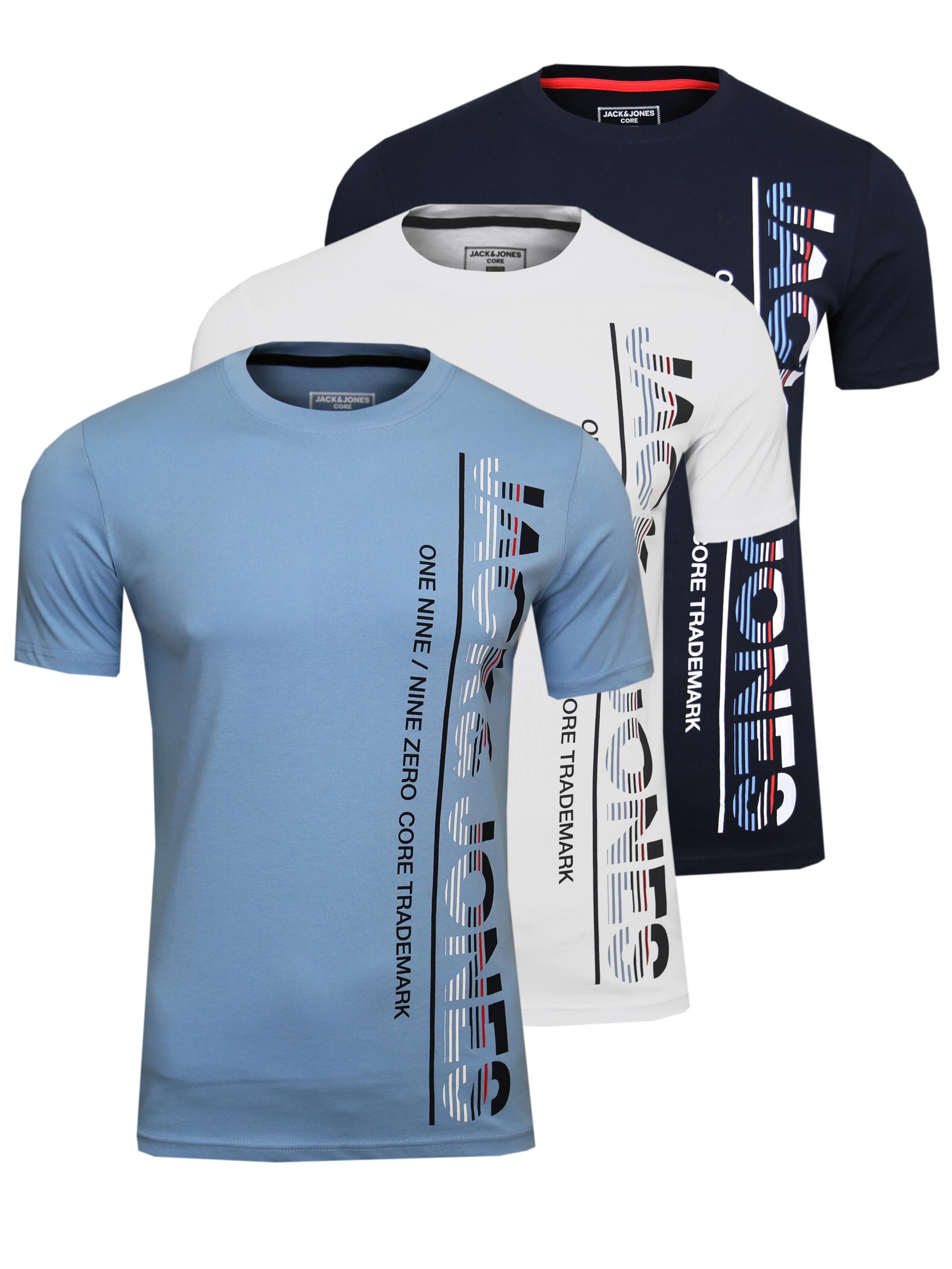 JACK & JONES Shirt 'JACK & JONES Herren JCOSTRUCTURE Tee SS Crew Neck T-Shirt, 3er SET 2, L' in mischfarben, Produktansicht