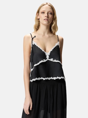 PINKO Top 'PINKO CANAZEI TOP TWILL FLUIDO TOP' in Zwart