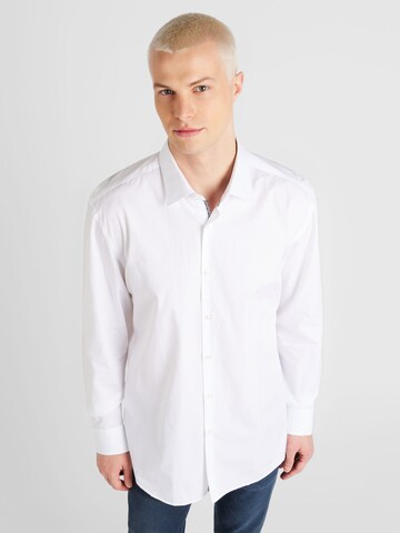 Coupe slim Chemise 'Koey' HUGO en blanc : devant