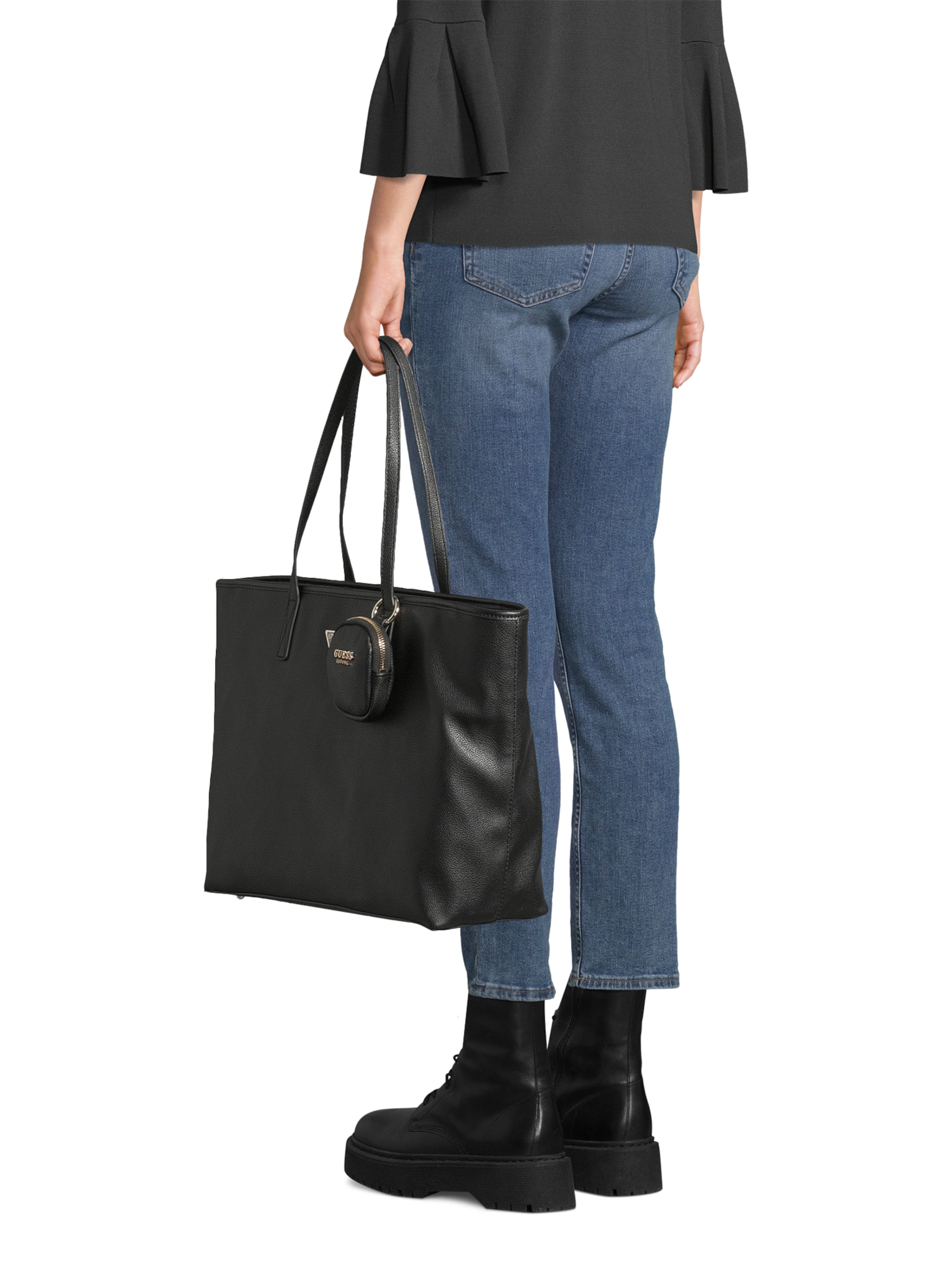 GUESS Nákupní taška 'POWER PLAY II LARGE TECH TOTE' – černá