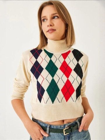 Top 'Strickoberteile' di Bianco Lucci in beige: frontale