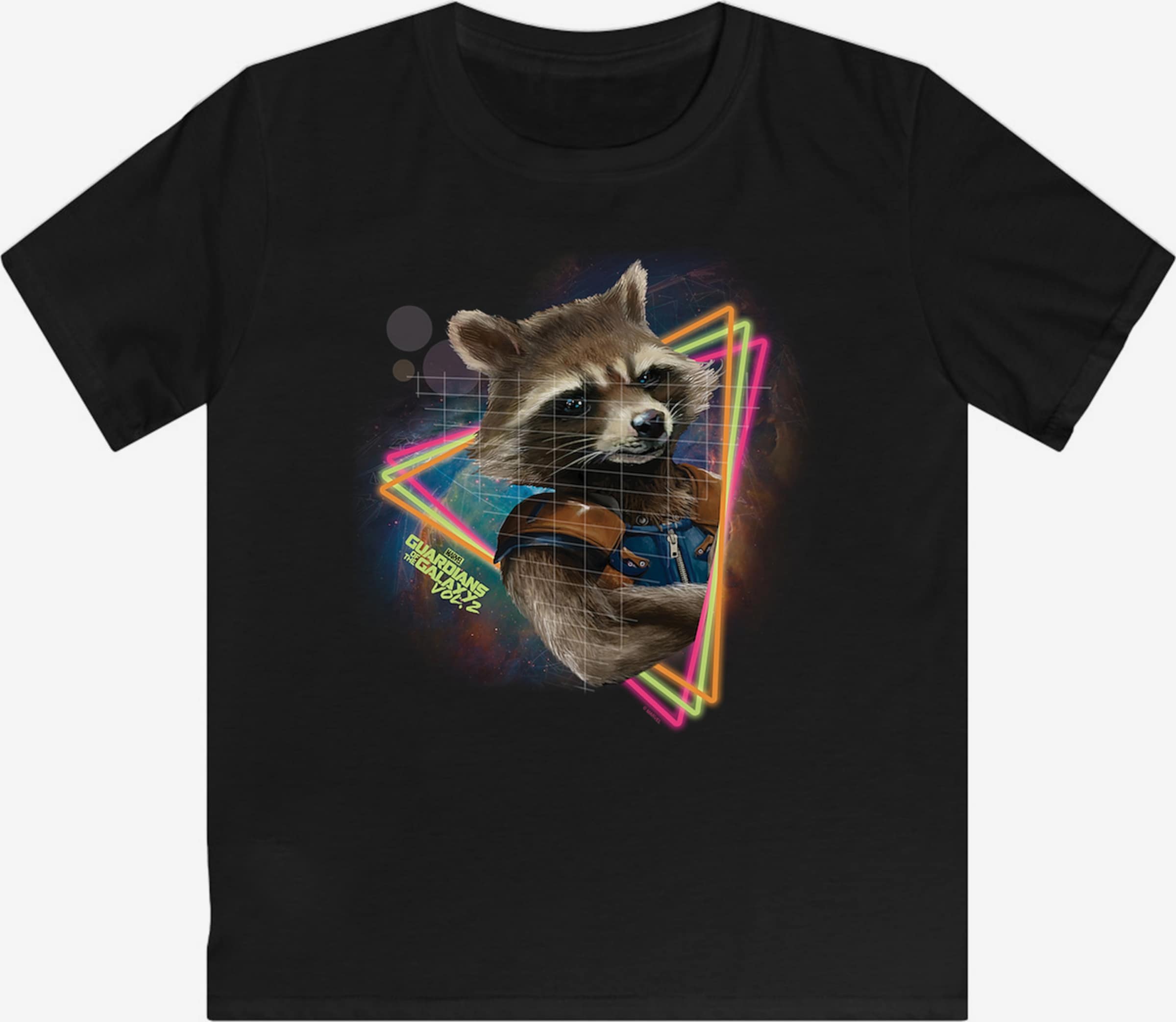 F4NT4STIC T-Shirt 'Marvel Guardians of the Galaxy Neon Rocket' in Schwarz |  ABOUT YOU