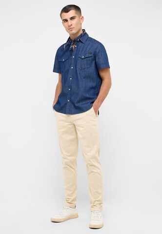 MUSTANG Regular fit Button Up Shirt 'Style Eloy' in Blue