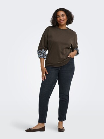 ONLY Carmakoma Sweatshirt 'CARBrooke' in Bruin