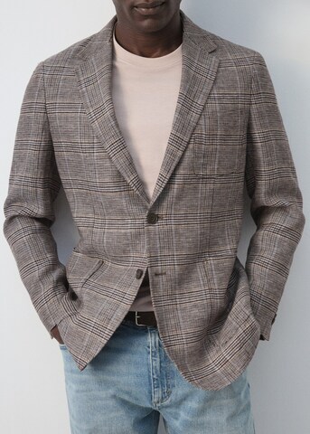 MANGO MAN Slim fit Suit Jacket 'Nella' in Brown