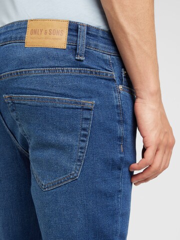 Only & Sons Slimfit Kavbojke 'ONSLOOM' | modra barva
