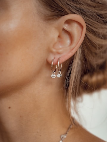 Boucles d'oreilles 'Eyes and Lips' Hey Happiness en argent : devant