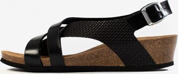 Bayton - Sandalias 'Lucena' en negro: frente