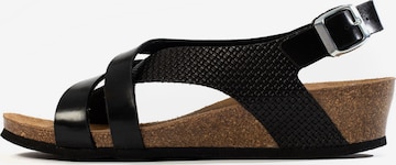 Bayton Sandal 'Lucena' i svart: framsida