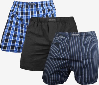 normani Boxershorts in de kleur Navy / Lichtblauw / Zwart / Wit, Productweergave