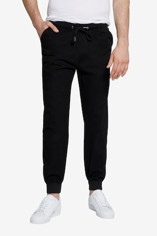 STHUGE Tapered Chino Pants in Black: front