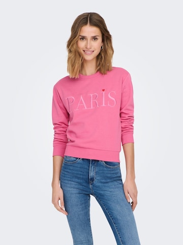 JDY Sweatshirt 'Paris' i rosa: framsida