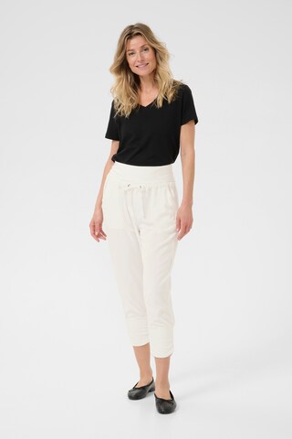 Cream Tapered Harembroek 'Linee' in Wit