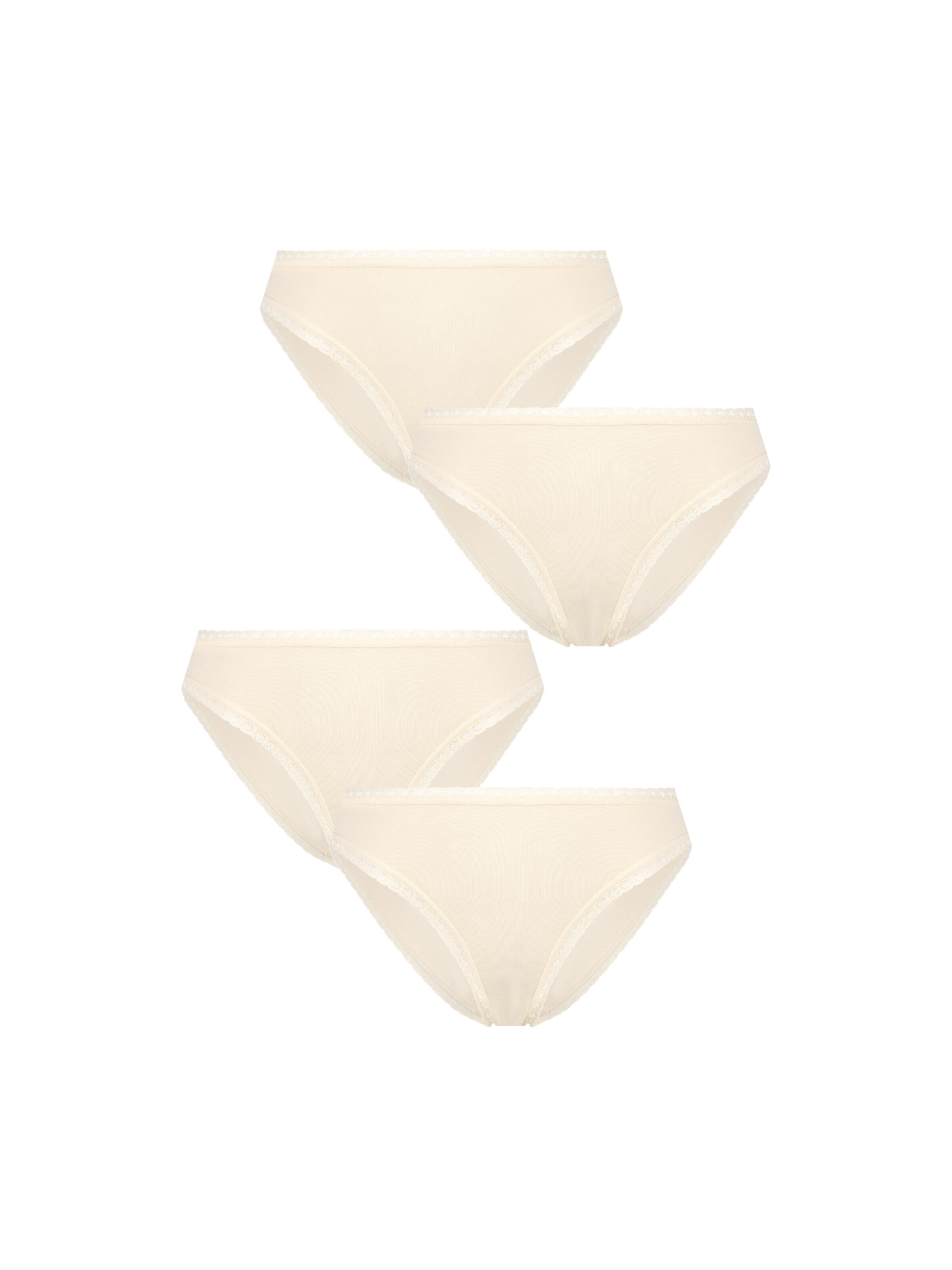 Albero Natur Panty 'Bio-Baumwoll-Slip mit Spitze – 4er Pack' in White: front