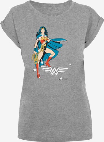 F4NT4STIC Shirt 'DC Comics Wonder Woman Standing' in Grijs: voorkant