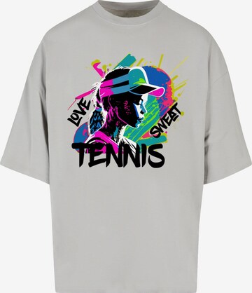 Maglietta 'Tennis Love' di Merchcode in grigio: frontale