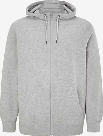 s.Oliver Red Label Big & Tall Zip-Up Hoodie in Grey: front
