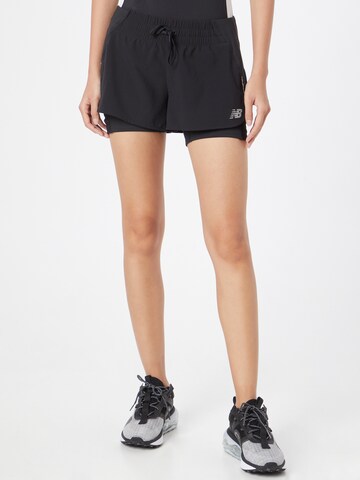 new balance Skinny Workout Pants in Black: front