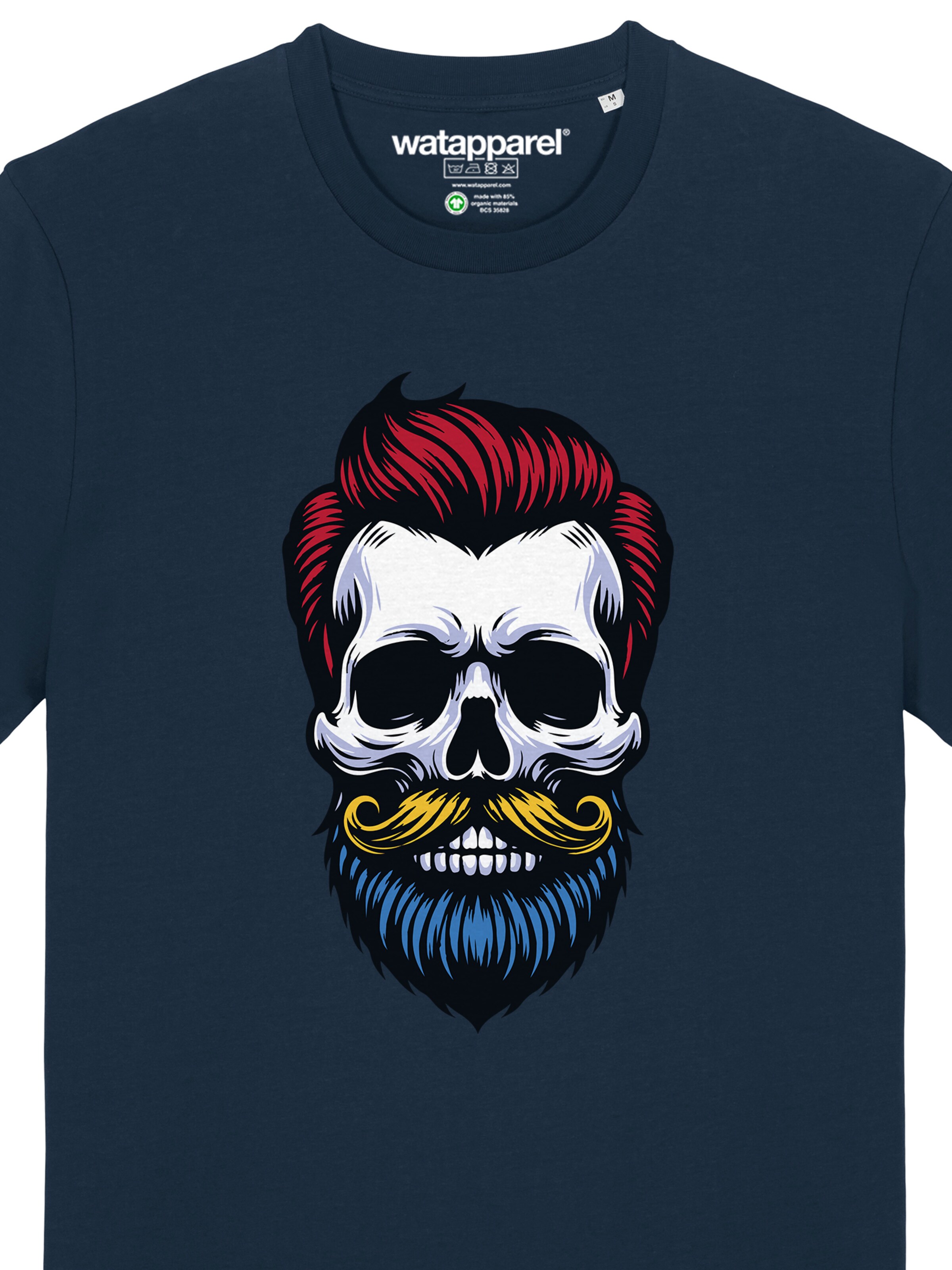 Maglietta 'Hipster Skull' di Watapparel in blu