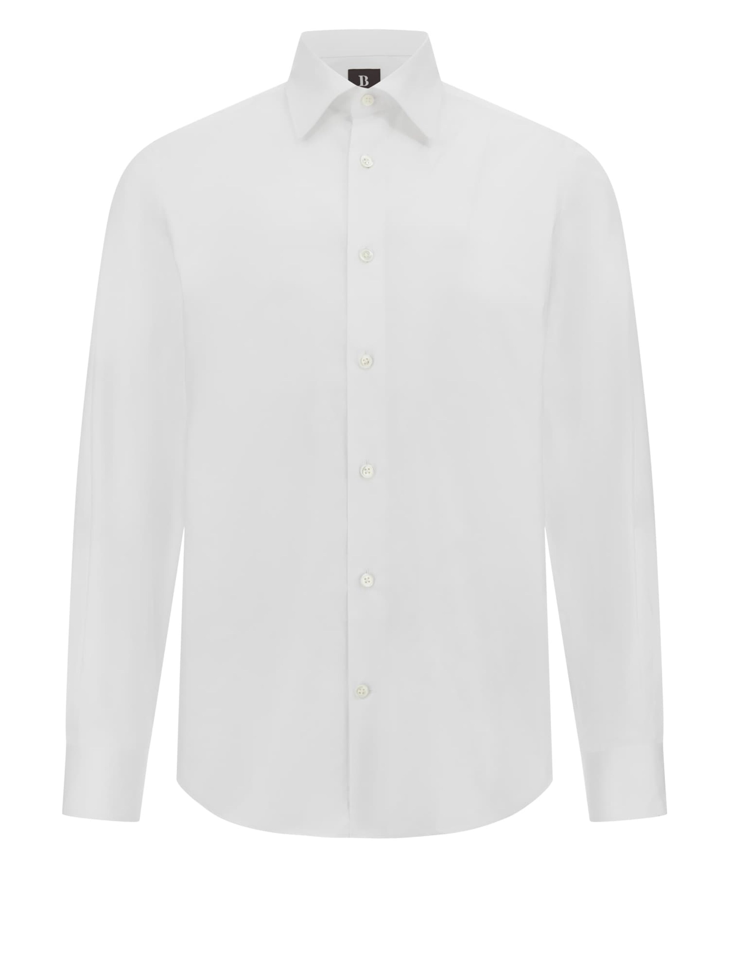 Boggi Milano Regular fit Бизнес риза в бяло: отпред
