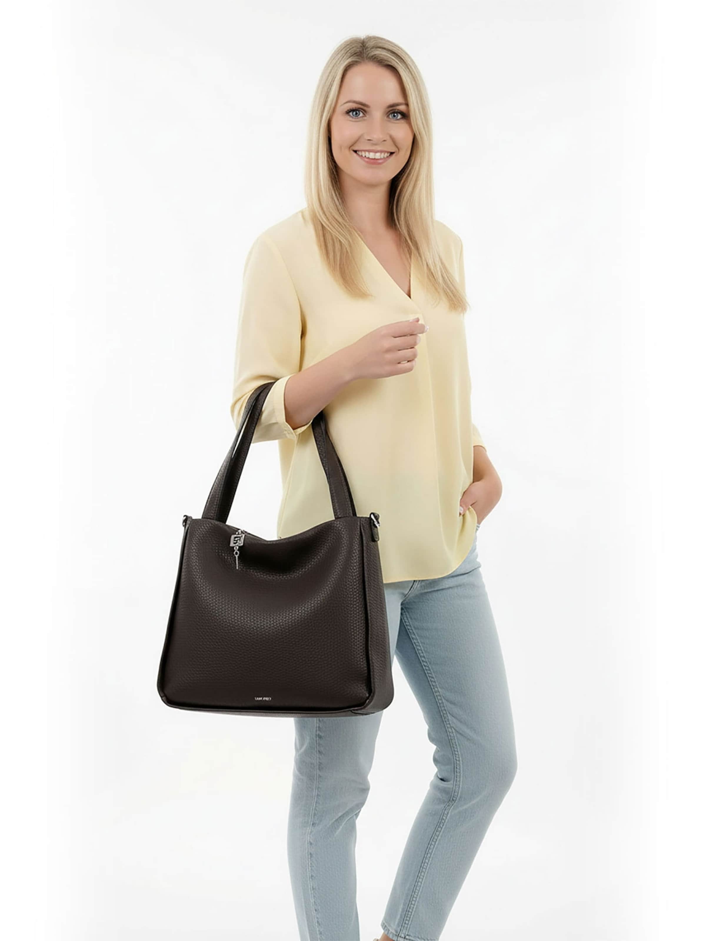 Borsa a spalla ' E&N Bayonne RUE 09 ' di Emily & Noah in beige: frontale