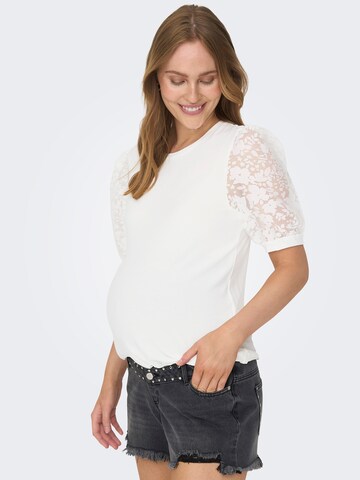 Only Maternity T-Shirt 'OLMALLIE' in Weiß: Vorderseite