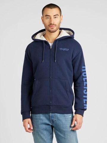 Veste de survêtement HOLLISTER en bleu : devant