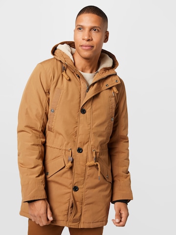 TOM TAILOR Winterparka in Bruin: voorkant