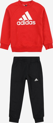 ADIDAS SPORTSWEAR Športna trenirka 'Essentials Logo French Terry' | rdeča barva: sprednja stran