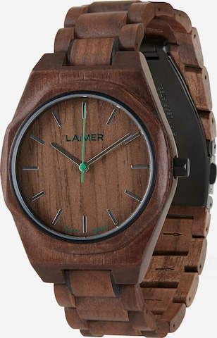 LAiMER Analog Watch 'Christiano' in Brown: front