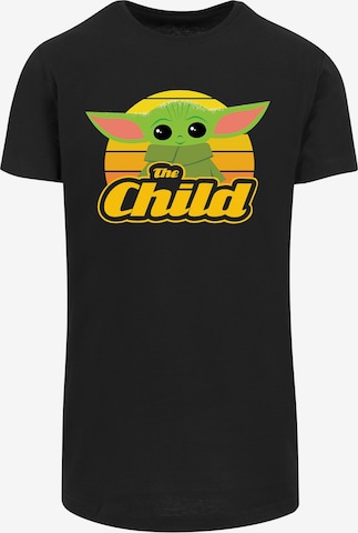 F4NT4STIC Shirt 'The Mandalorian Baby Yoda Retro' in Zwart: voorkant