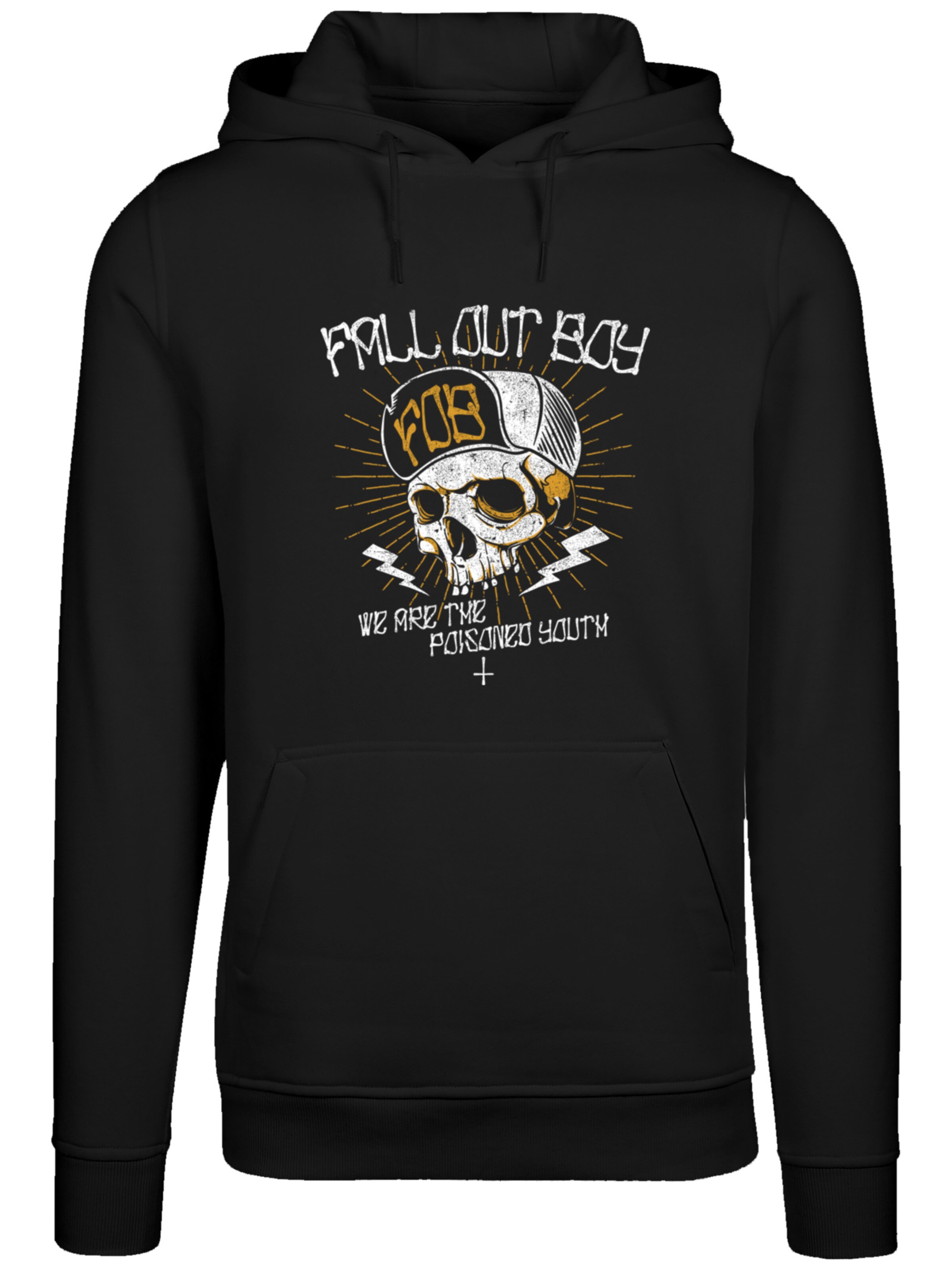 F4NT4STIC Sweatshirt 'Fall Out Boy Chest Youth Skull' in Schwarz: Vorderseite